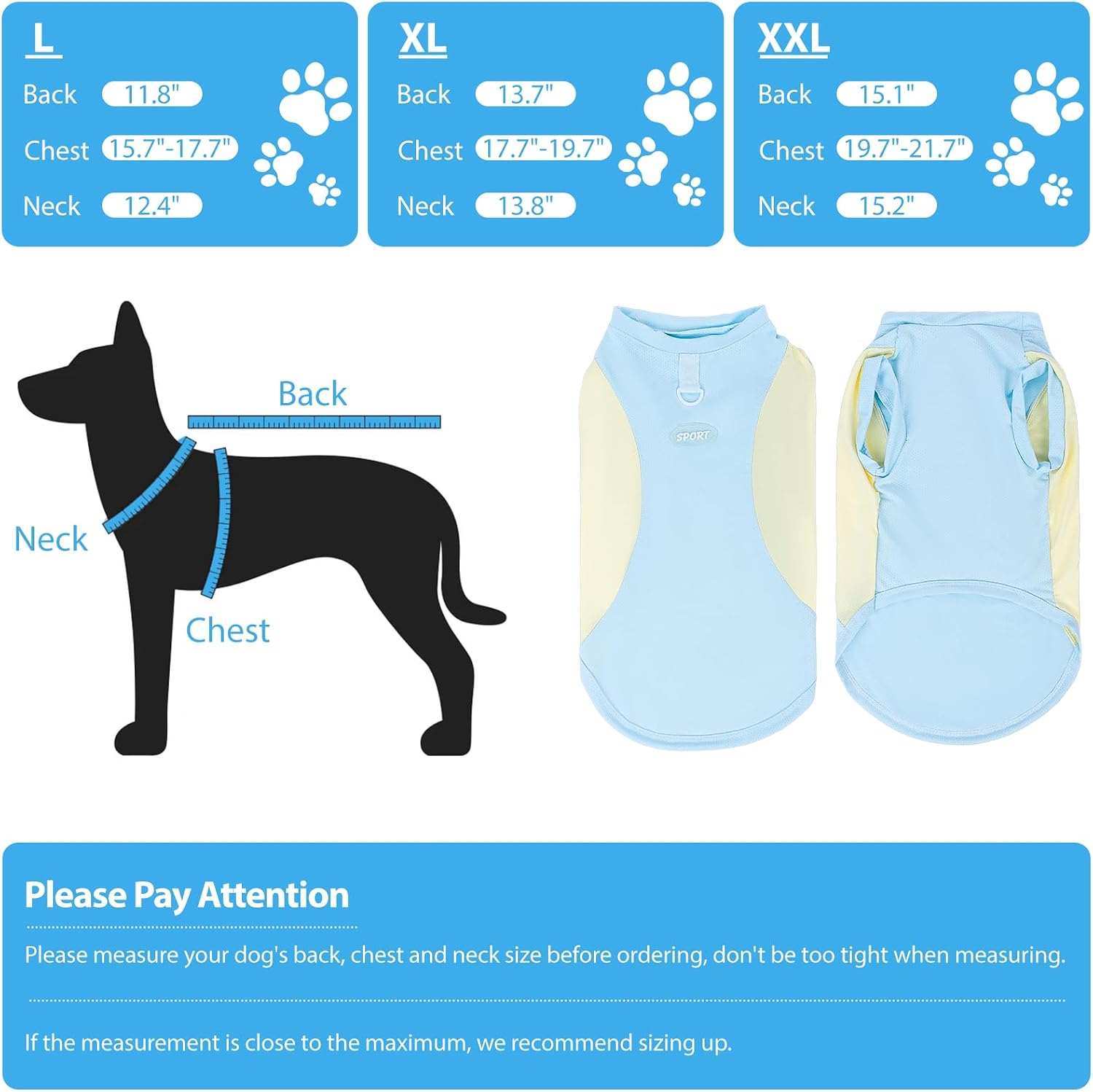 Ultimate Dog Cooling Vest - Ice Silk Breathable Mesh Jacket for All Breeds, Lightweight Summer Coat in Mustard Navy (XXL)